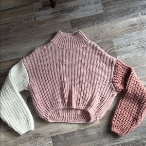 Colorblock Turtleneck Sweater
